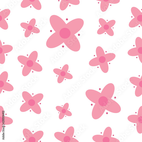 Flower seamless pattern vector design, pink of floral concept