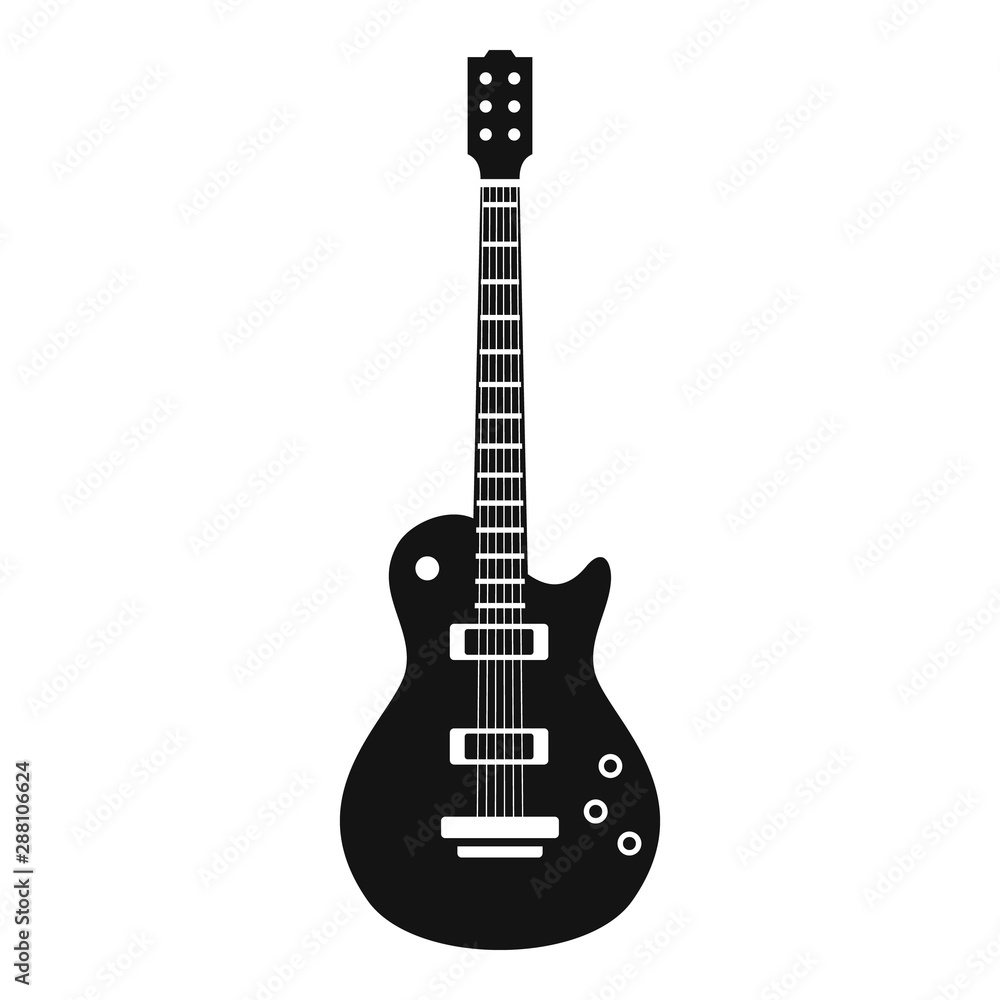 Retro guitar icon. Simple illustration of retro guitar vector icon for web design isolated on white background