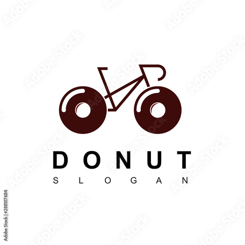 Donut Bike Logo Design Template