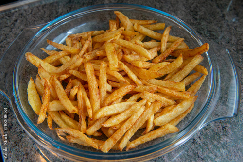 french fries in the glass plate