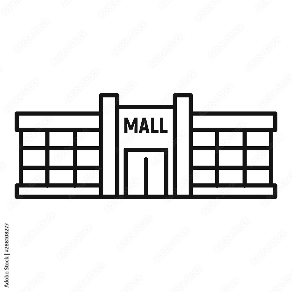 Retail mall icon. Outline retail mall vector icon for web design isolated on white background