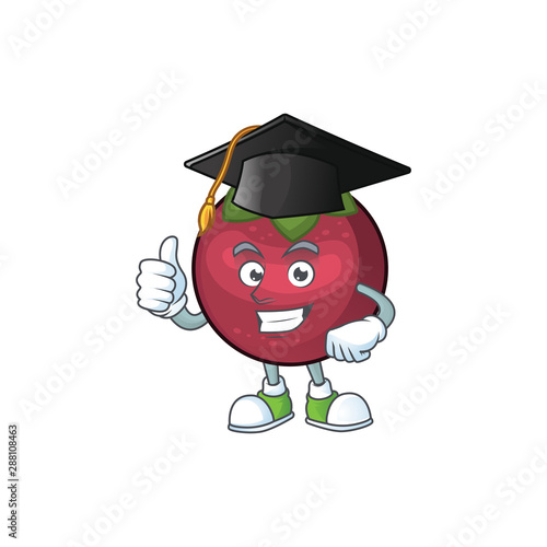 Graduation fruit mangosteen cartoon character for health