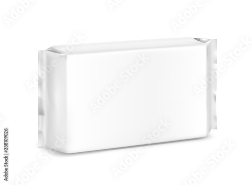 Blank flow pack isolated on white background. Vector illustration. Pack can be used in the adv, promo, packadge, etc.