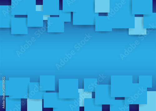 abstract square blank paper blue vector background, rectangle overlapping with shadow modern concept, space for text or message web and book design