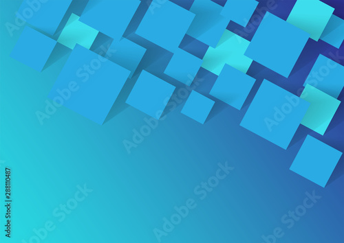 abstract square blank paper blue vector background, rectangle overlapping with shadow modern concept, space for text or message web and book design