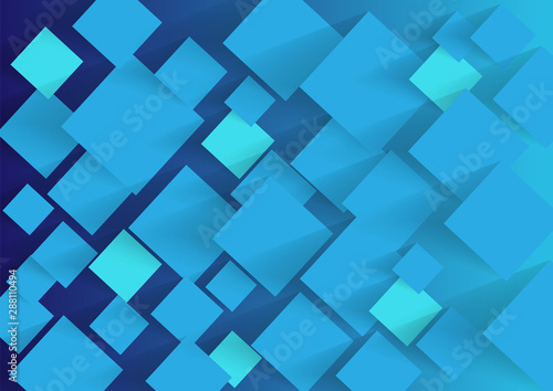 abstract square blank paper blue vector background, rectangle overlapping with shadow modern concept, space for text or message web and book design