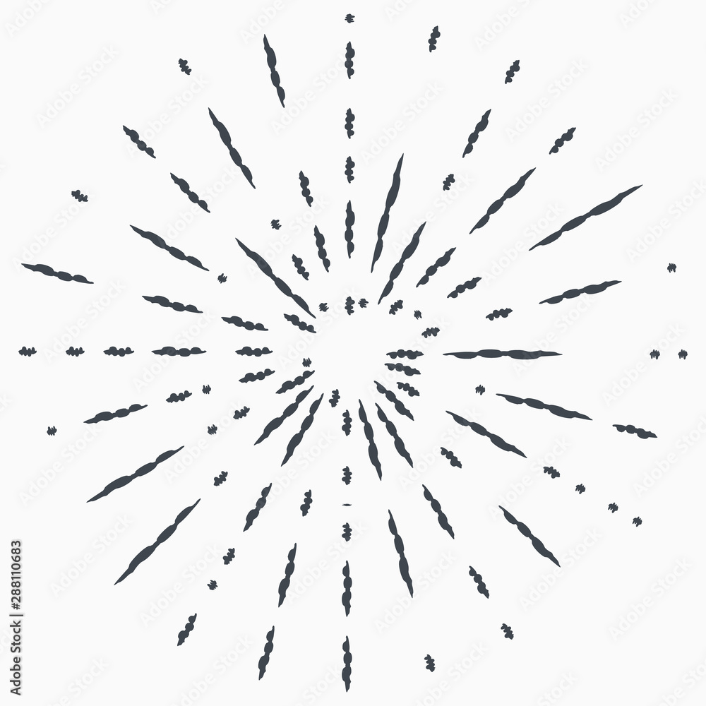 Obraz premium Sun burst, star burst sunshine. Radiating from the center of thin beams, lines