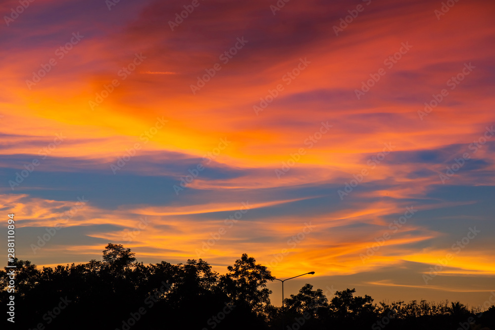 clouds and sky at sunset.