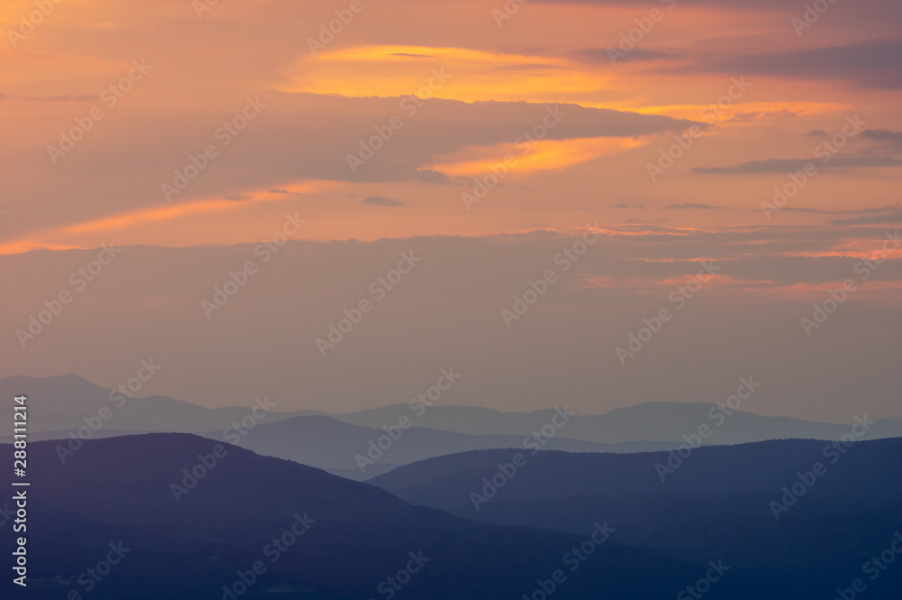 Sunset over Appalachian Mountains