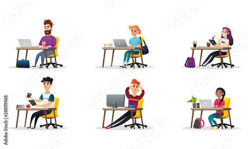 Set Collection Characters Design Studio Students.