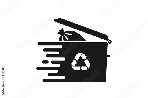 Fast recycle bin icon, dust bin icon vector illustration