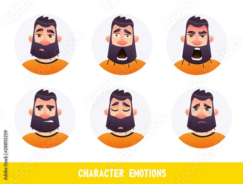 Poster Inscription Character Emotions Cartoon Flat