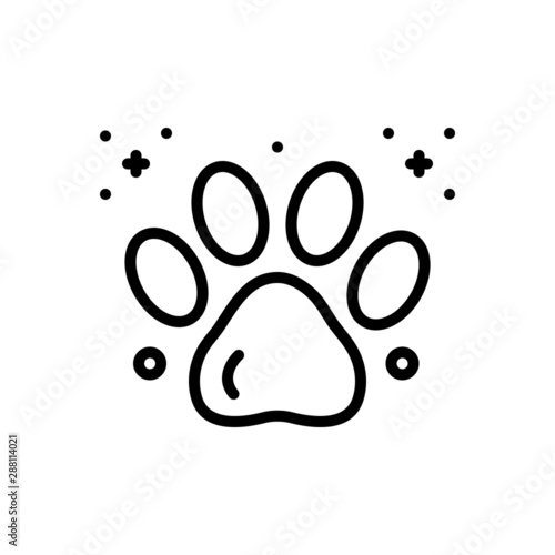 Black line icon for paw print 