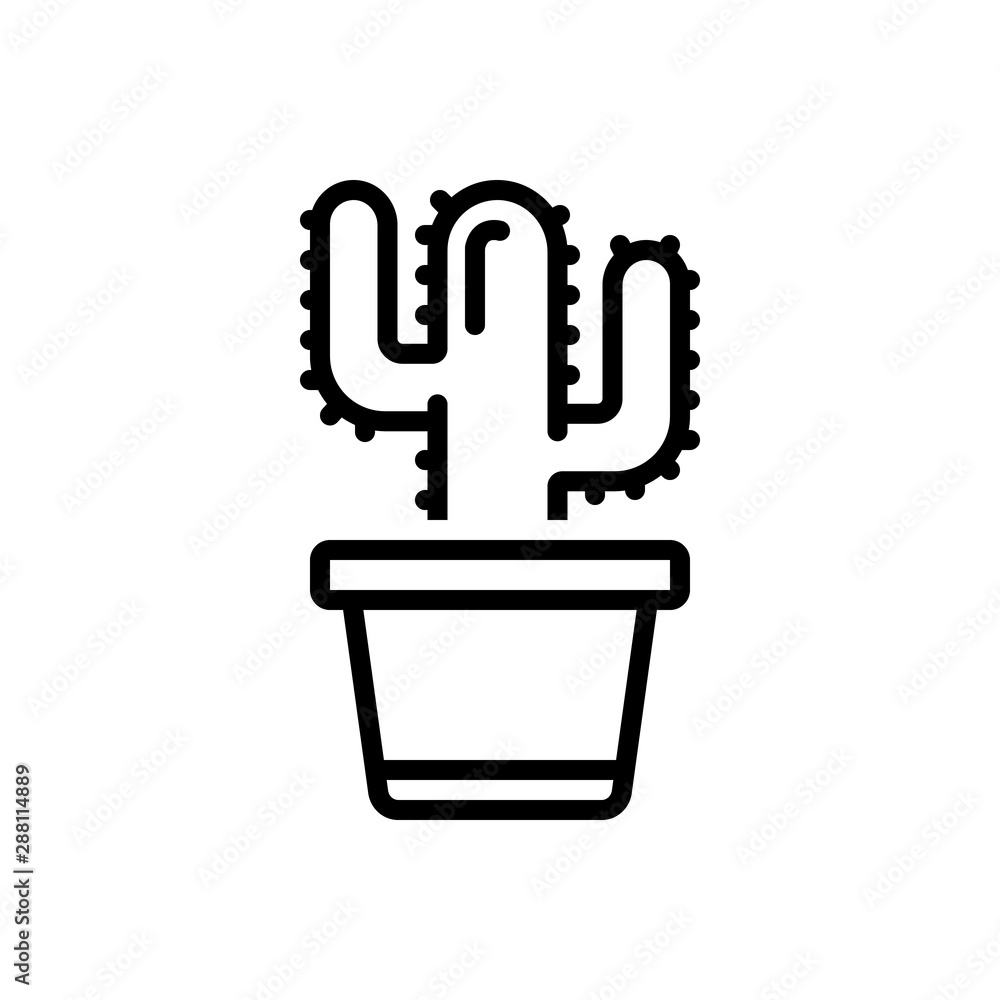 Black line icon for cactus Black line icon for cactus