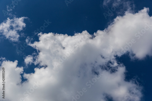 Fluffy beautiful clouds on a background of blue sky