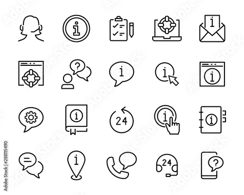 set of support icons, help, ask, question, assist, call center, help photo