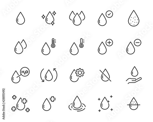 set of water icons, fresh, aqua, moist