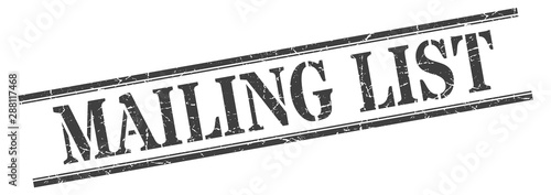 mailing list stamp. mailing list square grunge sign. mailing list