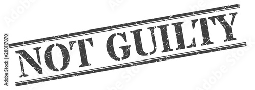 not guilty stamp. not guilty square grunge sign. not guilty