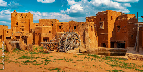 Mongolian empire. Panorama of the capital of the Golden Horde - the city of Sarai Batu.