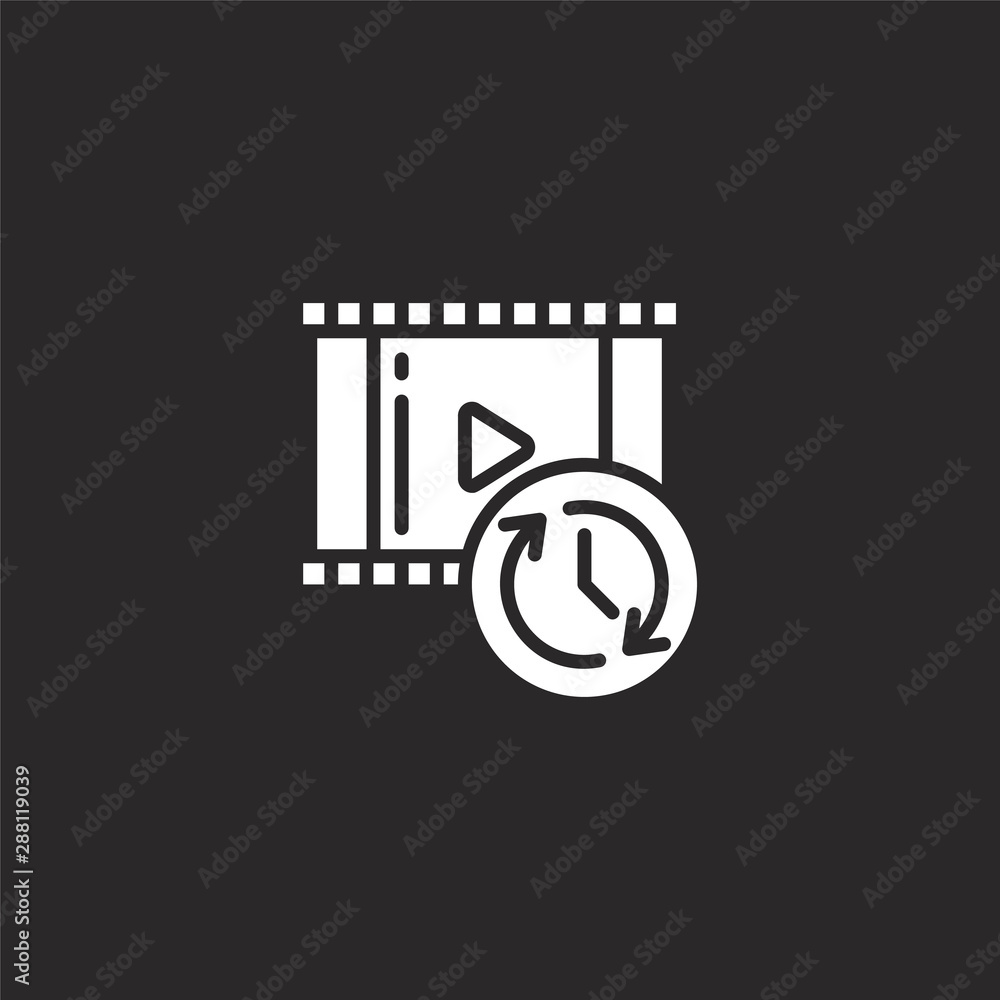 video player icon. Filled video player icon for website design and mobile,  app development. video player icon from filled streaming collection  isolated on black background. Stock Vector | Adobe Stock