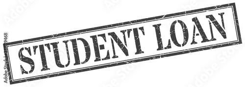 student loan stamp. student loan square grunge sign. student loan
