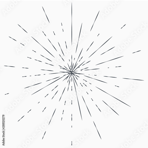 Sun burst, star burst sunshine. Design element for logo, signs Dynamic style Abstract explosion