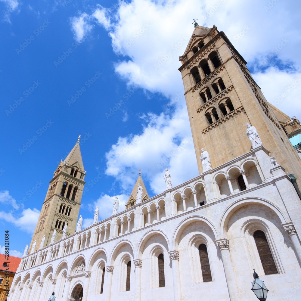 Obraz premium Pecs, Hungary. Cathedral church.