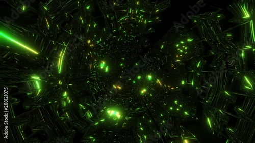 highly abstract green glowing design background wallpaper 3d illustration photo