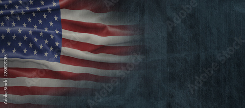 American National Holiday. US Flag background with American stars, stripes and national colors. Copy space.