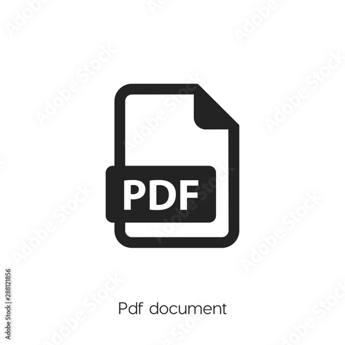 pdf icon. pdf icon vector. Linear style sign for mobile concept and web design. pdf symbol illustration.	