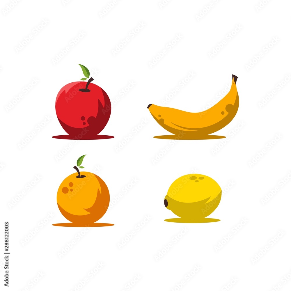 fruit set logo - vector illustration on a light background fruit set logo - vector illustration on a light background