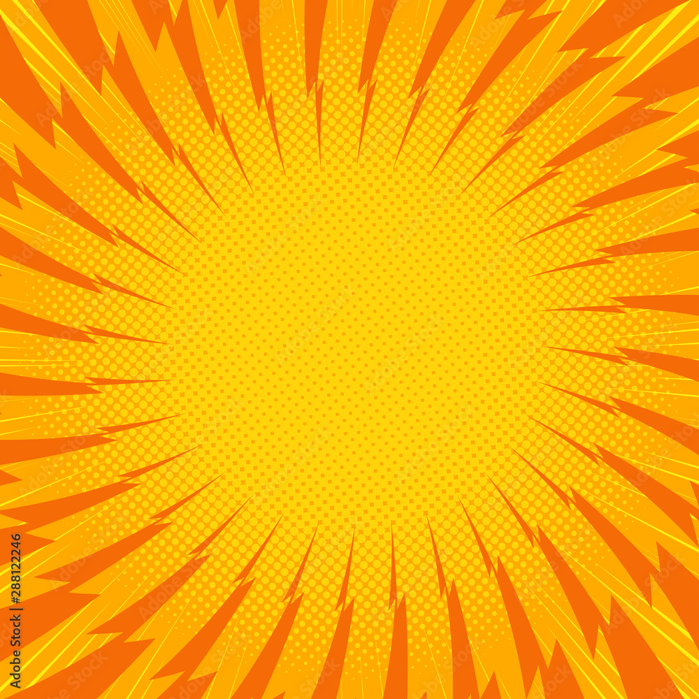 Obraz premium thunderbolt comic background halftone screen, Used for making comic background, vector illustration file.