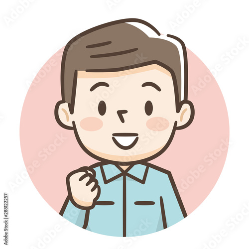 若い男性　作業服
