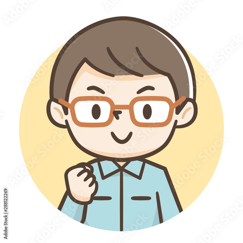 若い男性　作業服