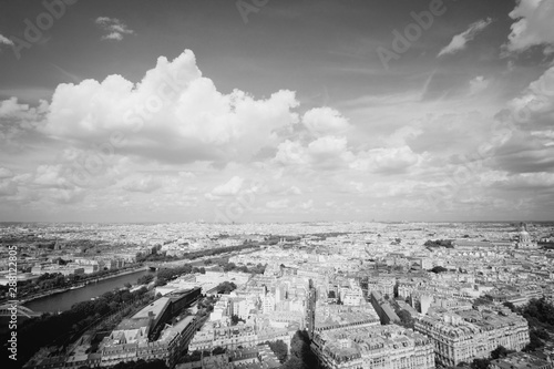 Paris city. Black and white retro style.