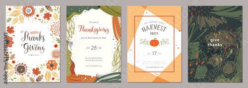 Thanksgiving greeting cards and invitations. 