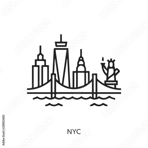 New York icon vector symbol