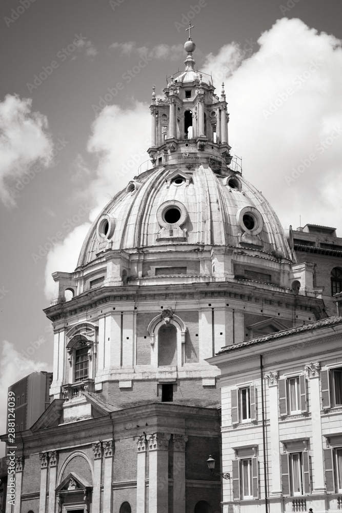 Rome, Italy. Black and white vintage style.