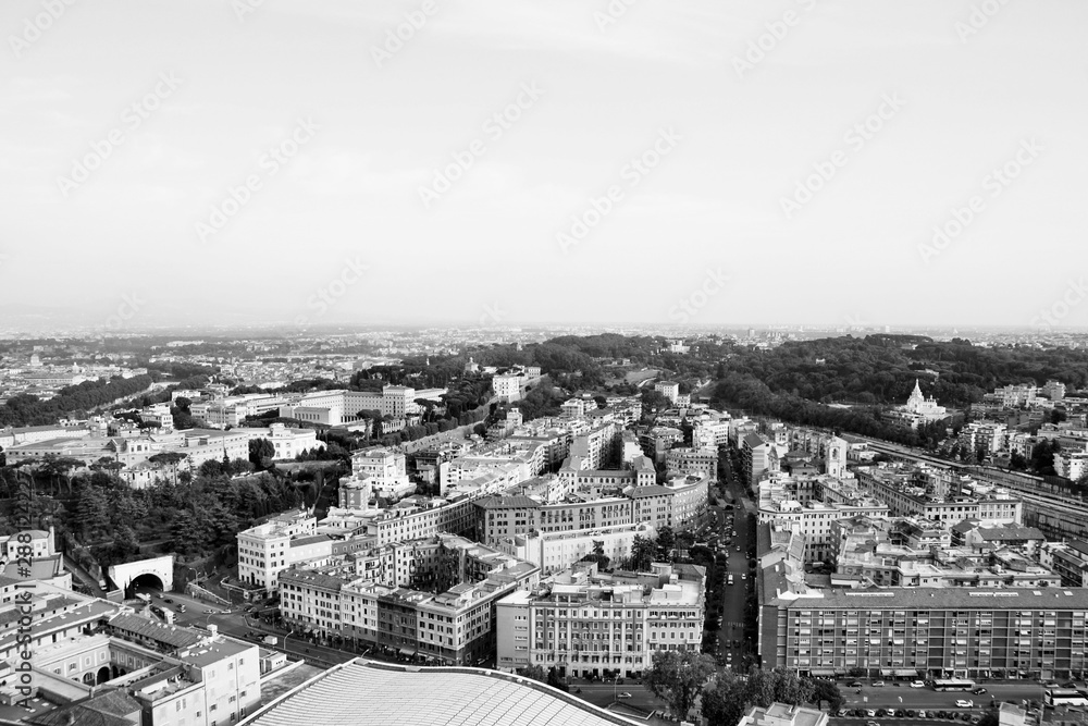 Rome, Italy. Black and white vintage style.