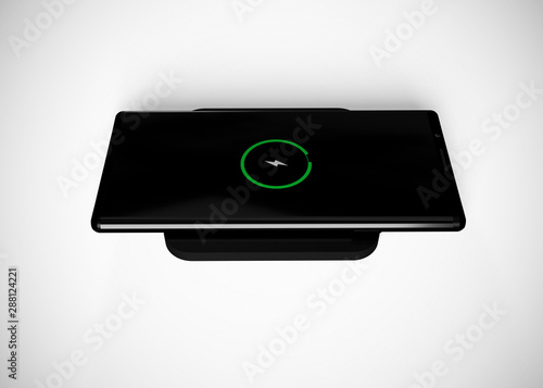 Smartphone Mobile Phone Charged Full Battery Wireless Charge 3D Render