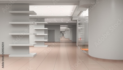 empty pavilion  interior visualization  3D illustration