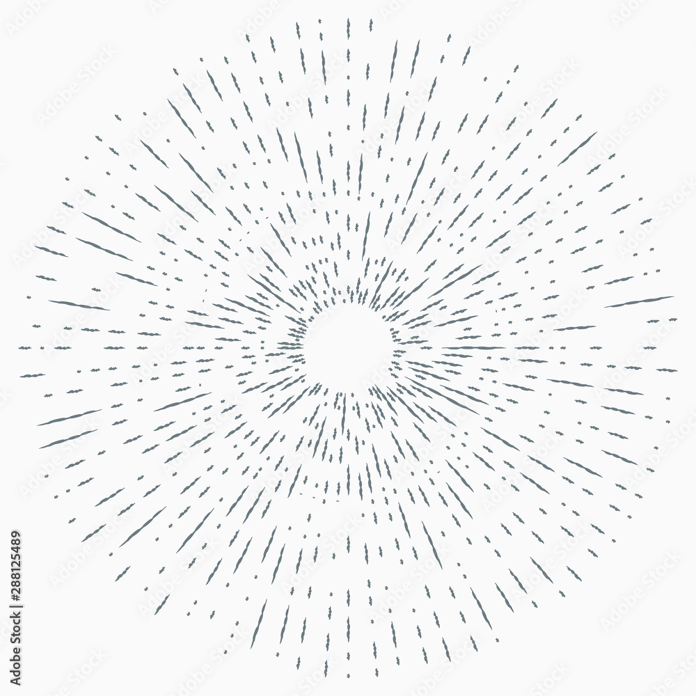 Fototapeta premium Vintage Sunburst Explosion Handdrawn Design Element Fireworks Black Rays