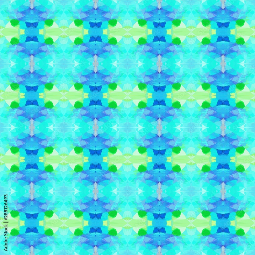 abstract seamless pattern with turquoise, tea green and lime green colors. repeating background illustration can be used for wallpaper, cards or textile fashion design