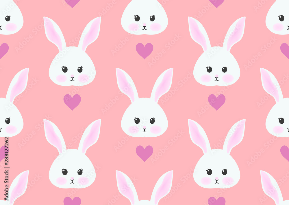 seamless pattern with a rabbit and a heart seamless pattern with a rabbit and a heart