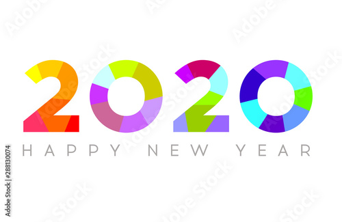 Happy New Year 2020. Modern 2020 Text Design. Vector New Year illustration.