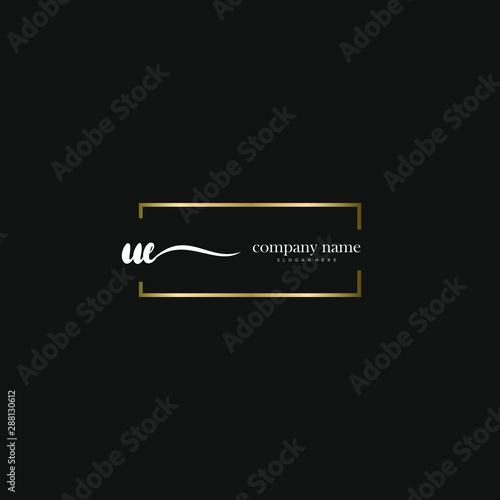 UE initial handwriting logo vector.