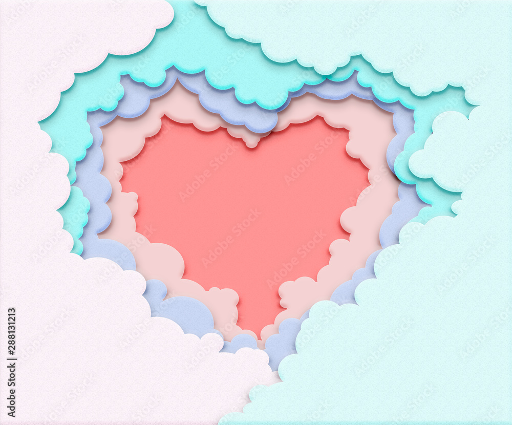 heart of clouds background