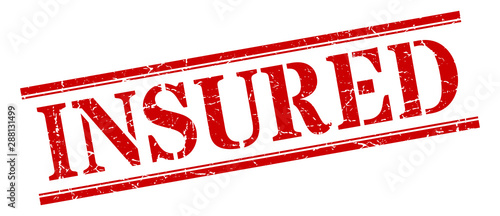insured stamp. insured square grunge sign. insured