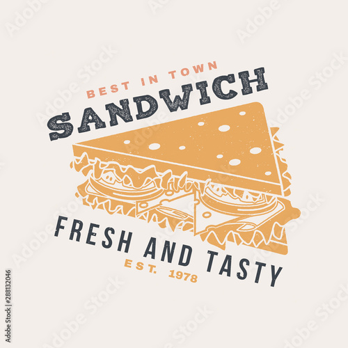 Hot and fresh burger retro badge design. Vector. Vintage design for cafe, restaurant, pub or fast food business. Template for restaurant identity objects, packaging and menu